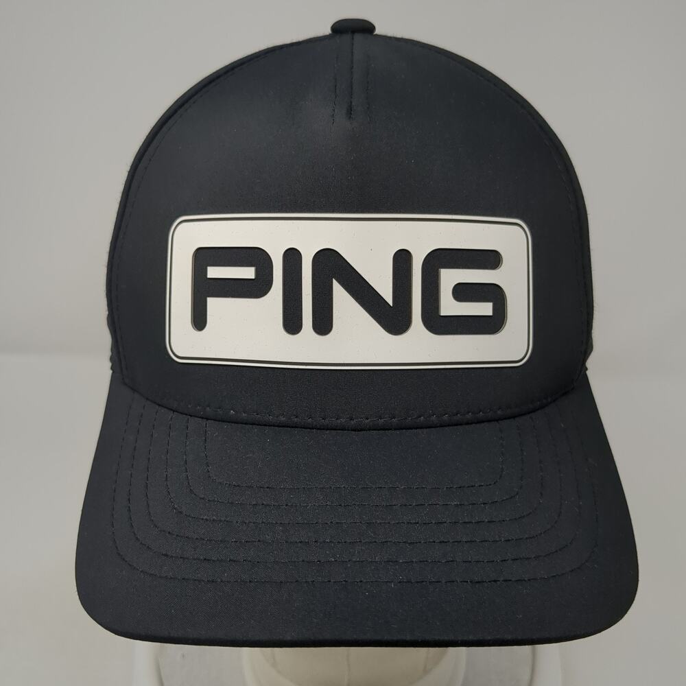 Ping Snapback Hat Solid Black One Size Adjustable… - image 2